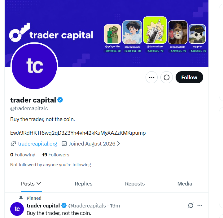 Trader Capital launch account