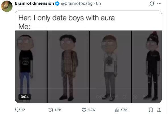 Gucci Morty aura edit posted by @brainrotpostig