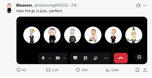 Group chat screenshot featuring Gucci Morty and related characters