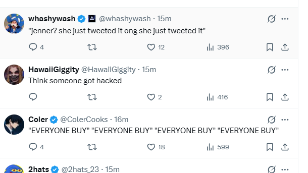 Replies to the posts, split between belief and suspicion of a hack