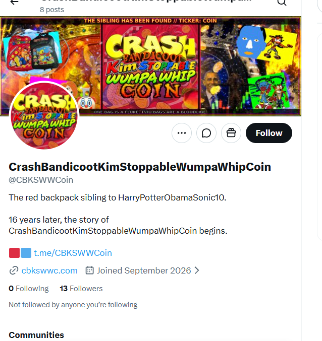 Crash Bandicoot Kim Stoppable Wumpa Whip Coin profile