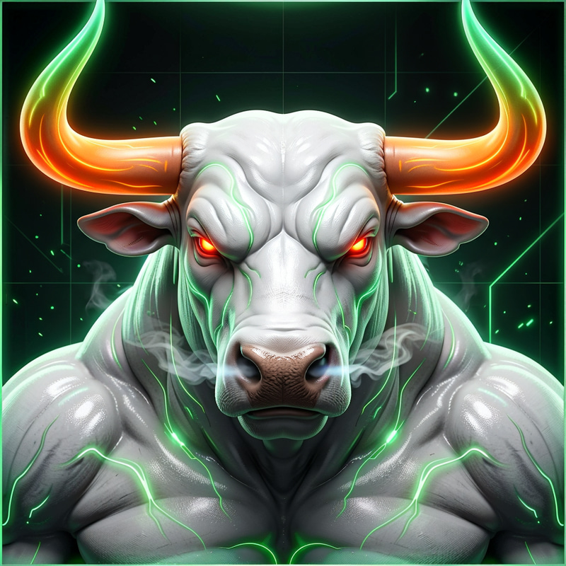 The White Bull meme coin artwork