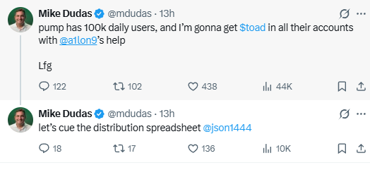 Mike Dudas distribution posts
