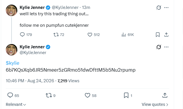 The posts published from the compromised account