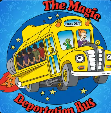 The Magic Deportation Bus meme coin artwork