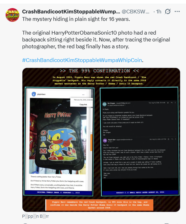 Confirmation exhibit with the original Tumblr image and email reply