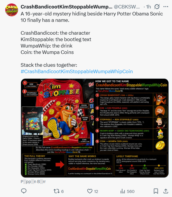 Breakdown of how the name was assembled