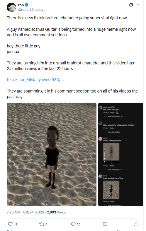 Community post describing the Joshua meme